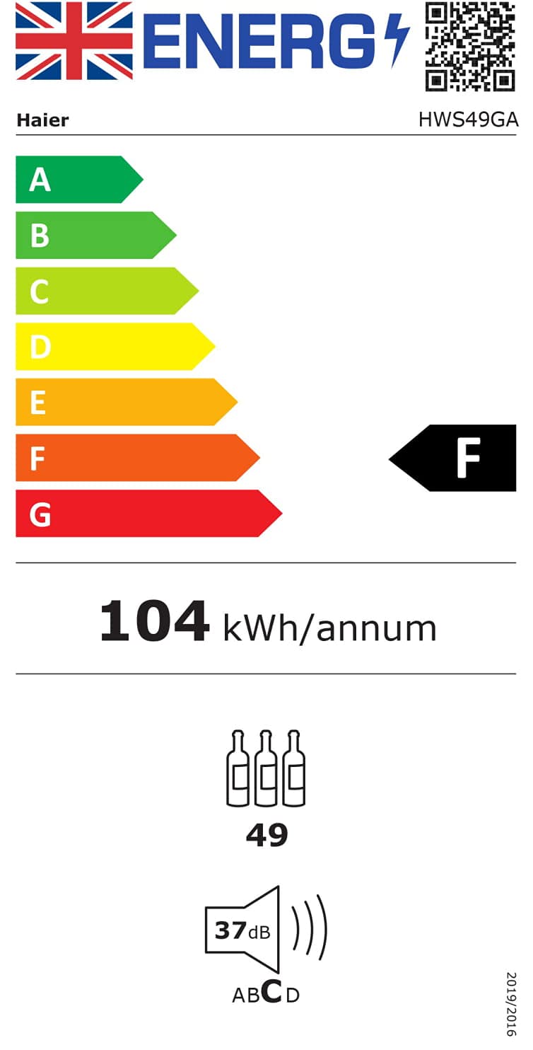 Haier HWS49GA Freestanding Wine Cooler, Single Zone 49 Bottle Single