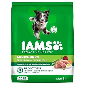 IAMS Proactive Health Adult Minichunks Dry Dog Food Chicken & Whole Grain Recipe, 30 lb. Bag