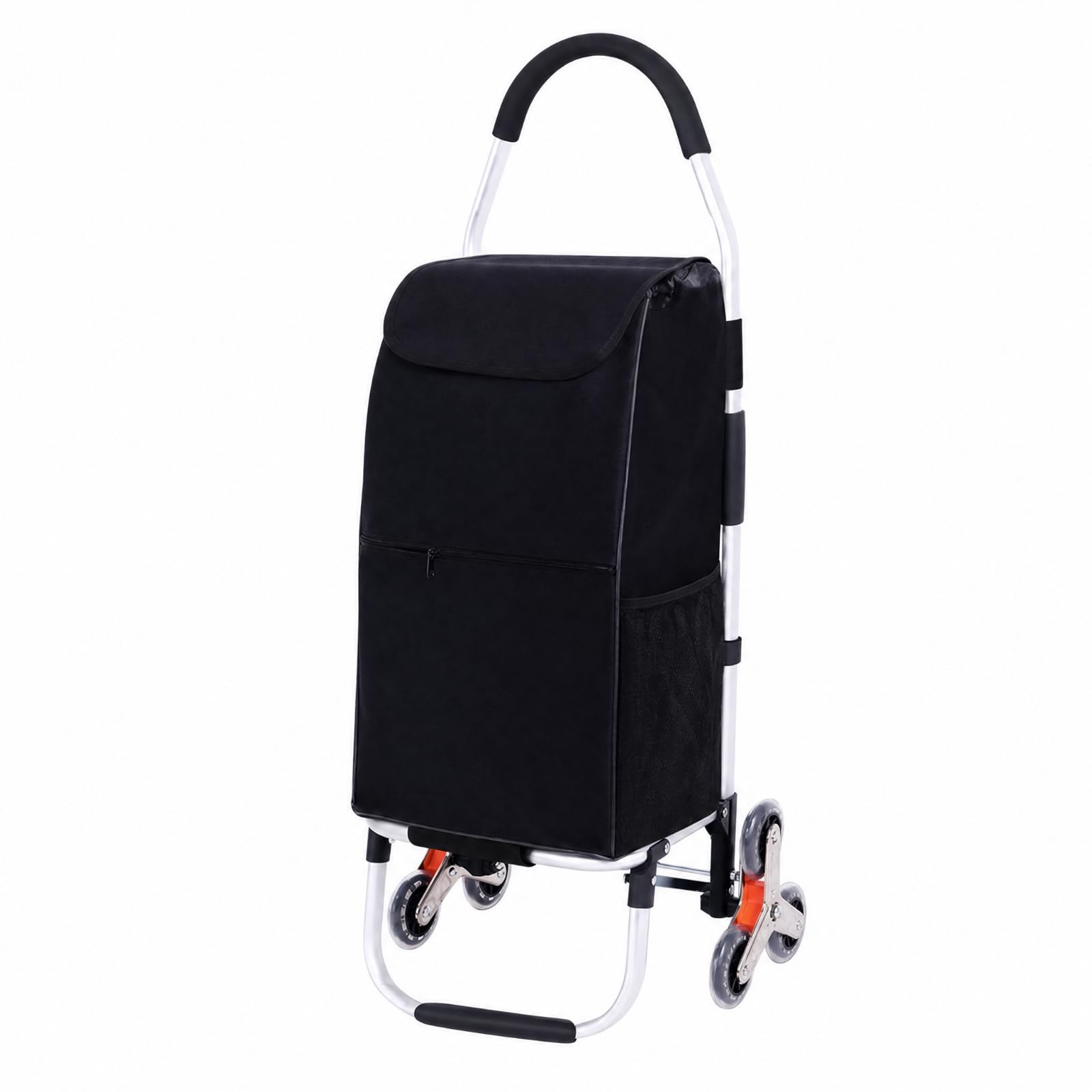 Carrito Plegable Portátil Carrito Plegable con Bolsa Resistente para Apartamentos, Negro