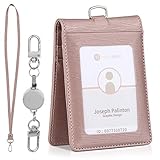 Generic Ugaga Retractable ID/Credit Card Badge Holder,Durable Holder/Wallet with 5 Cards Slot and Metal Reel, Detachable Neck Lanyard Strap for Offices ID, School Doctor ID(Rose Gold) 4.332.95W inch