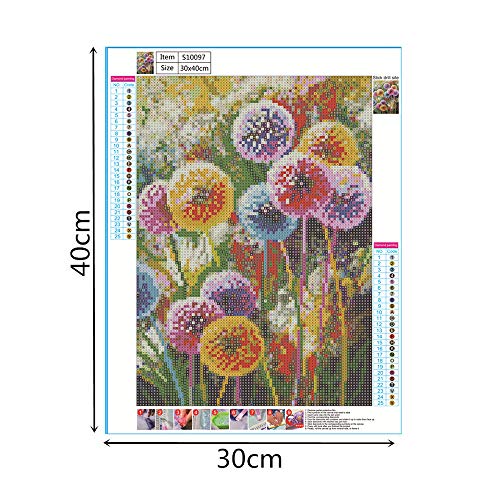 Eastdall Pintar Com Diamantes,DIY 5D Diamond Painting S10097 Dandelion 40x30 Full Drill Crystal Stra