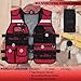 MELOTOUGH Tool Vest for Men Reflective Safety Tool Vest with Removable Phone Holder,Retractable Pen Holder for Electrician,Construction,Carpenters(Red)