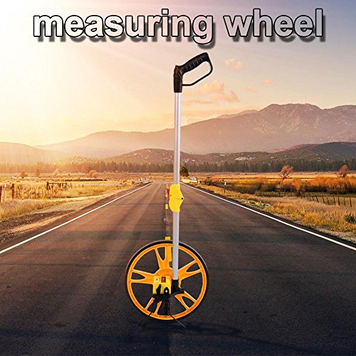 Entfernungsmessrad, metrisches Rad, zusammenklappbar, Entfernungsmessrad, digitales Display, Gelb, 320 mm, Standard.