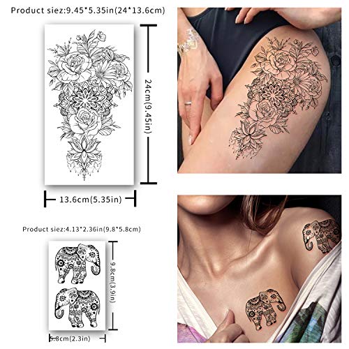 Yazhiji 40 Sheetstemporary Tattoo For Women And Girls Sexy Tat Included 10 Sheets Extra Larger And 30 Sheets Tiny Fake Tattoo Stickers For Kids #TOP2