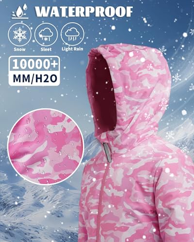 Image of Owntop Kids Snowsuit One Piece | Waterproof Ski Suit | Warmth & Comfort | Girls Boys Snow Jumpsuits for Skiing Snowboarding