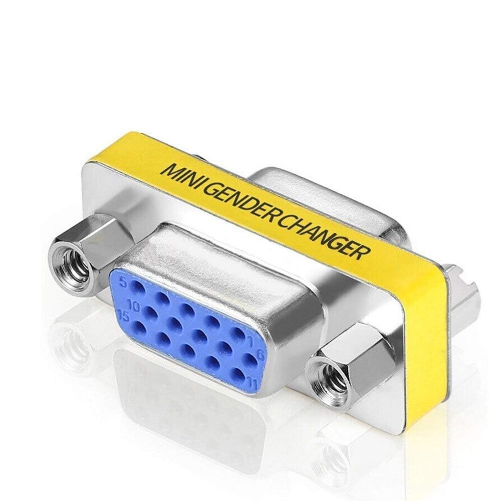 Madhabi VGA Female to Female Adapter – 15-Pin HD D-Sub Coupler Joiner Connector for Monitor, Projector, Laptop, Desktop, and PC – Plug & Play VGA Gender Changer Extender – Durable Silver Build-image-36