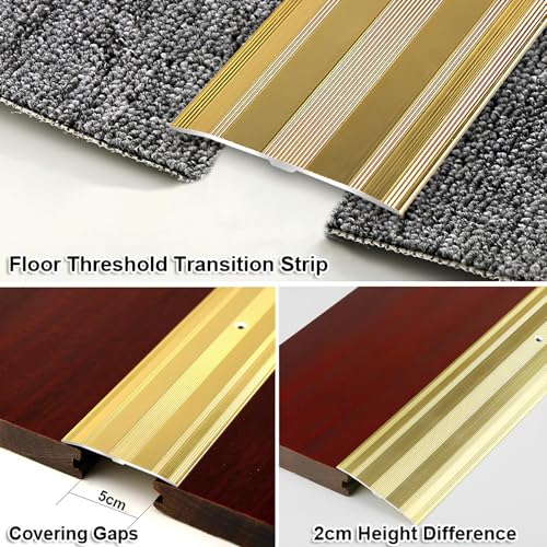 Perfil de aluminio anodizado de 6 cm para transiciones elegantes de madera a suelo de azulejo 6