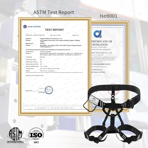 Image of NewDoar Climbing Harness, Mountaineering Rock Climbing Harness, Half Body Harness for Rappelling Fire Rescuing Tree Climbing