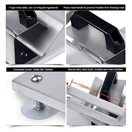 aufschnittmaschine Manuelle Fleischschneidemaschine, Haushalt Edelstahl-Körper, ergonomisches Design, Anti-Rutsch… – Bild 3