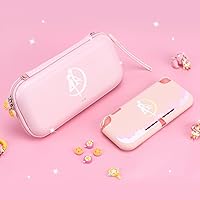 Vista 2 de BelugaDesign Moon Switch Bundle Cute Kawaii Magical Girl Anime Carry Case Snap-On Cover Thumb Grips Compatible with Nintendo Switch Lite