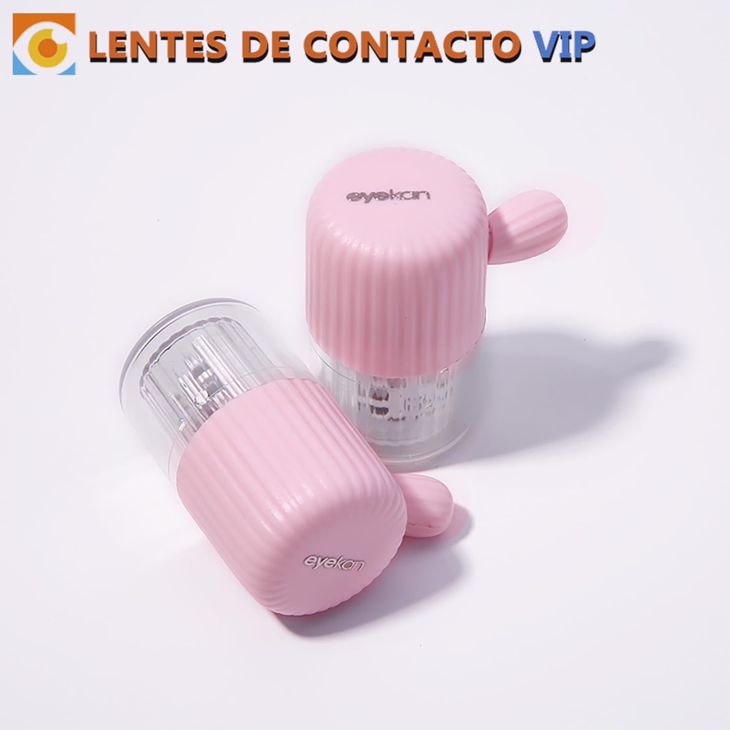 Limpiador de lentillas manual color rosa Dispositivo portátil para limpieza diaria elimina fácilmente las proteínas y las partículas acumuladas en los lentes de contacto No usa pilas ni batería