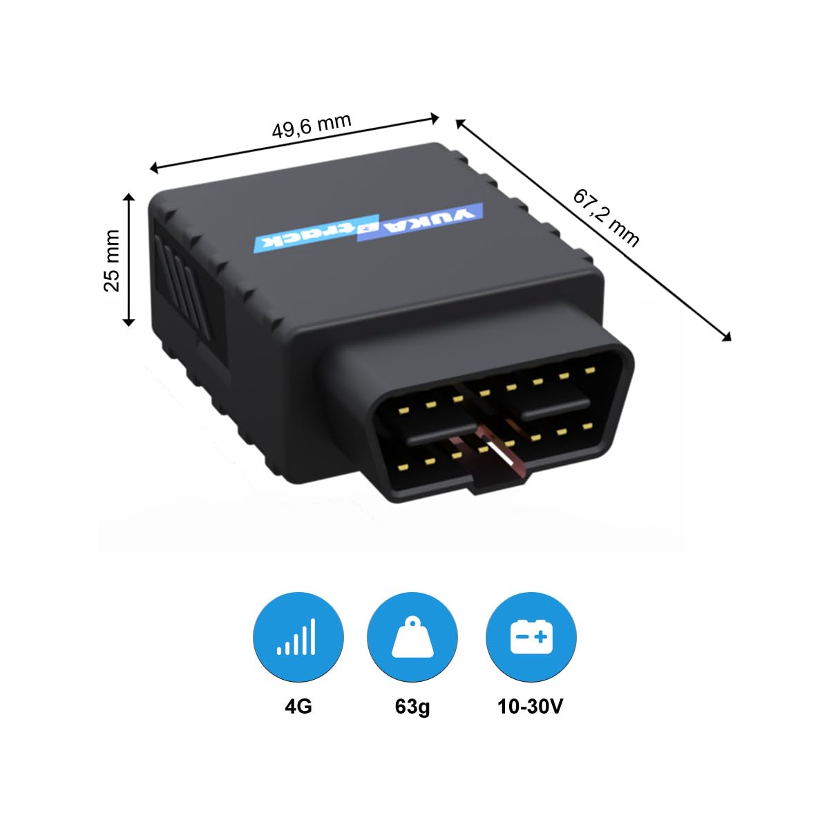OBD2 4G localizador GPS para coche, camión y caravana | SIM y datos UE incluidos, localización en vivo por app, libro de rutas, sin contrato, conexión directa OBD2