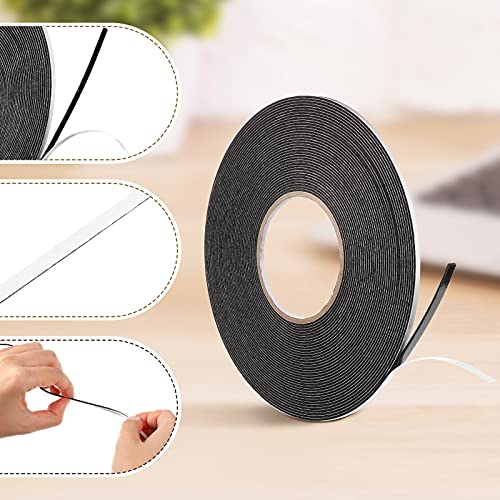 Image of Tatuo 2 Rolls Double Sided Foam Tape 1 /8 Inch by 50 Feet Black PE Foam Tape Sponge Soft Mounting Adhesive for DIY Craft Picture Poster Hanging