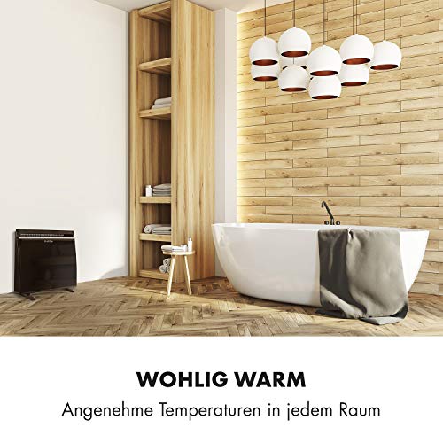 Klarstein Gotland- Heizgerät, Heizkörper, Glaskonvektor, 3 Heizstufen: 600, 900 und 1500 Watt, Standgerät, Thermostat, integrierte Temperatursicherung, Standfüße, schwarz-4