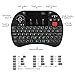Rii Mini Wireless Keyboard, i8X Portable 2.4GHz Wireless Keyboard with Touchpad Mouse, LED Backlit, Rechargable Li-ion Battery-Black