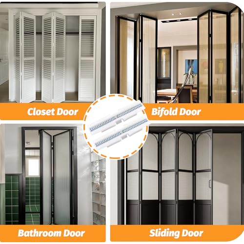 Kit de 4 guías deslizantes para puertas plegables de clóset, con protección de nylon | Riel y guía deslizante con resorte para puertas plegables montadas en la parte superior miniatura 5