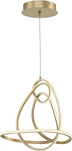 GEORGE KOVACS P5438-697-L Astor LED Pendant, 1-Light, 24 Total Watts, 14-in H x 17.25-in W, Soft Gold