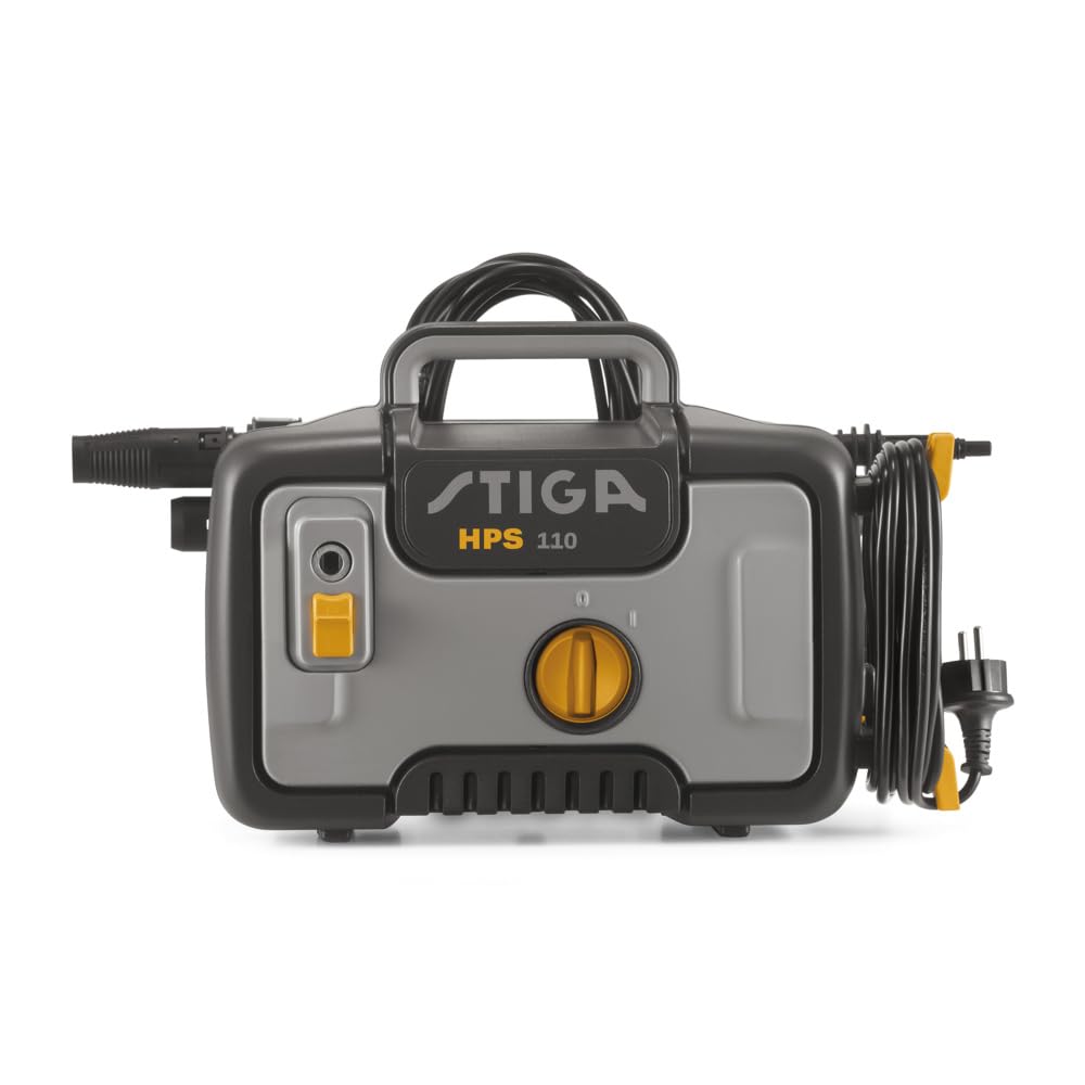 STIGA HPS 110 Idropulitrice Elettrica Ad Alta Pressione, 1400 W, 110 Bar – Compatta, Leggera – Pulizia Superfici Esterne