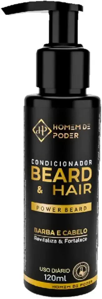 Condicionador Masculino Barba e Cabelo Homem de Poder Hidratacao Profunda Maciez e Fortalecimento dos Fios