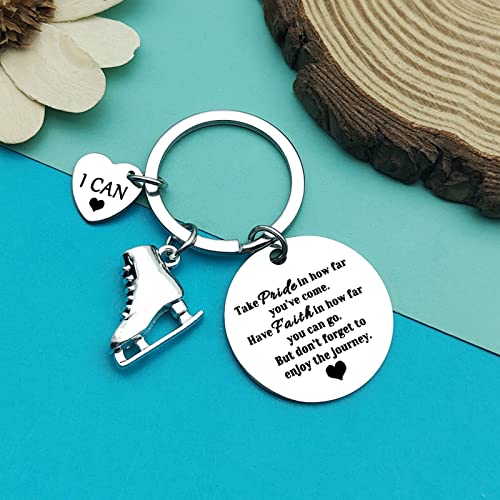 image for Dabihu Ice Skater Gift Ice Skating Gift Keyring Skate Lover Gift Skati