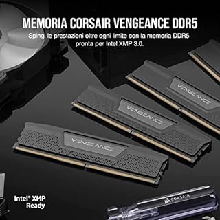 CORSAIR VENGEANCE DDR5 RAM 32GB (2x16GB) 6000MHz CL30 Intel XMP Compatibile iCUE Memoria per Computer - Nero (CMK32GX5M2B6000C30)