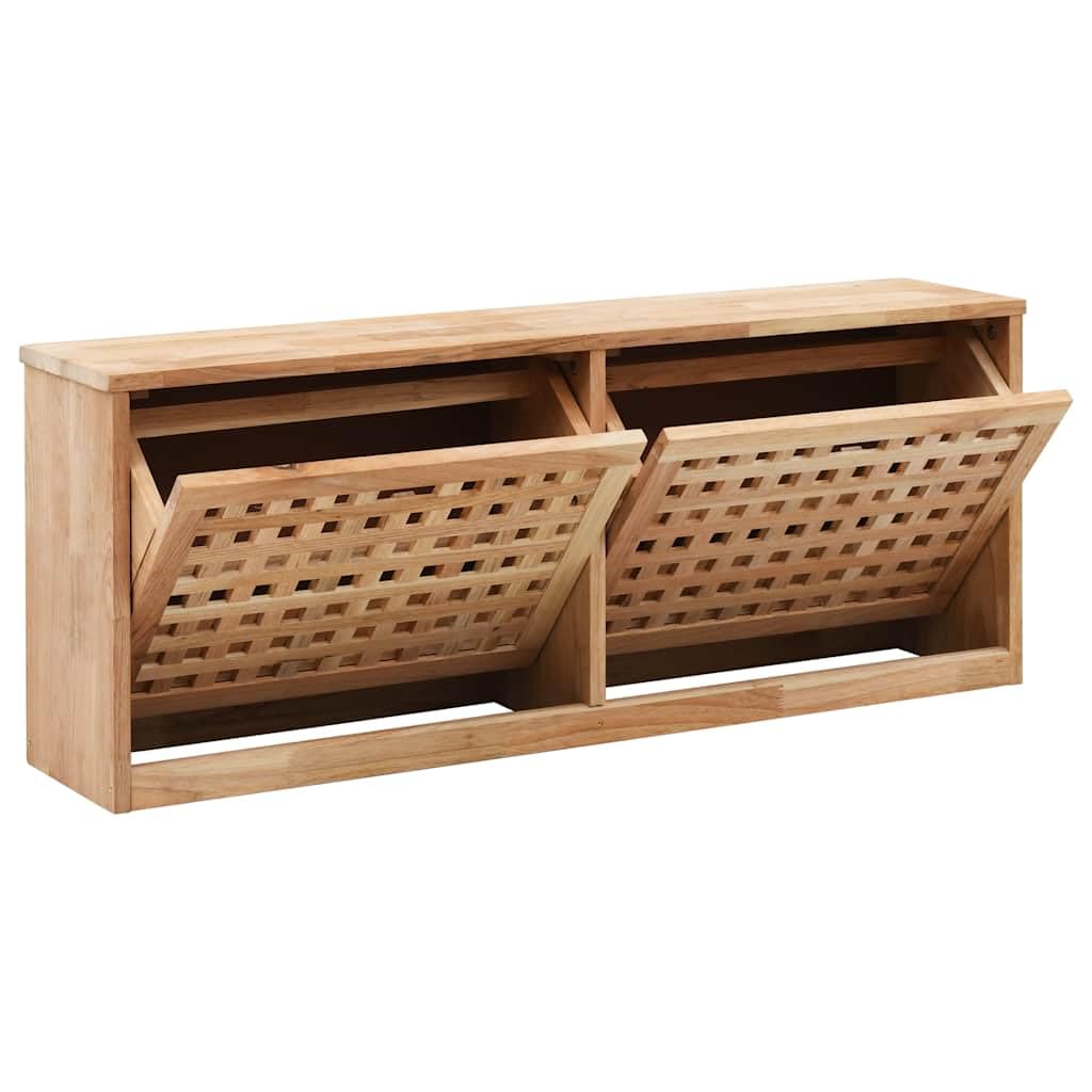 vidaXL Panca con Scarpiera 94x20x38 cm in Legno Massello di Noce