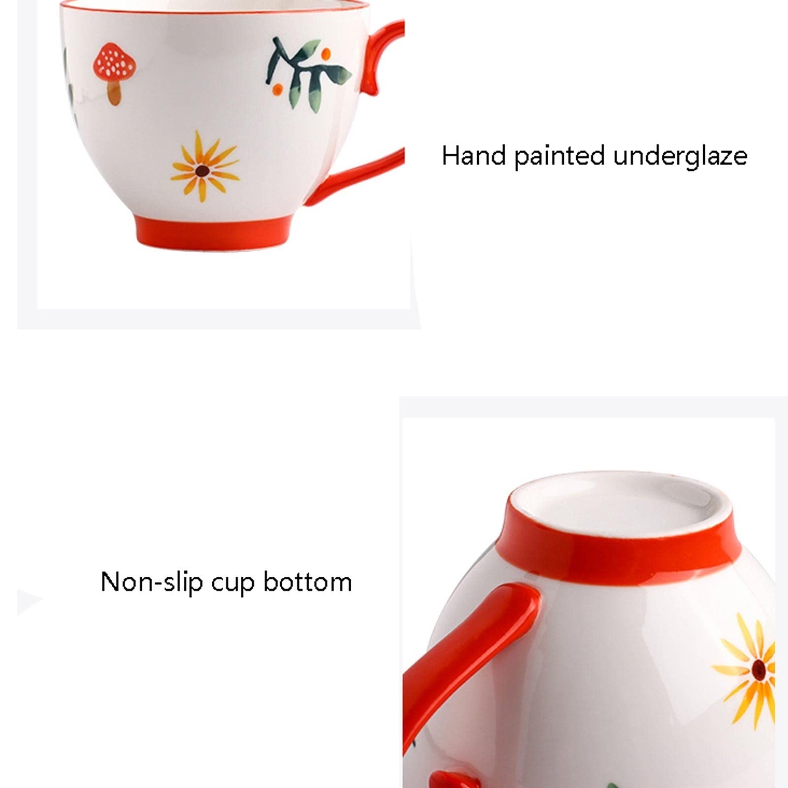 Bicchiere in Ceramica Bicchiere, Ragazza Carina Tazza da caffè di Grande capacità, Tazza, Tazze di Cioccolata Calda, Tazza da tè al Mattino (A 450ml)