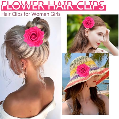 Atoden Broche Flor Hot Pink para Pelo miniatura 2