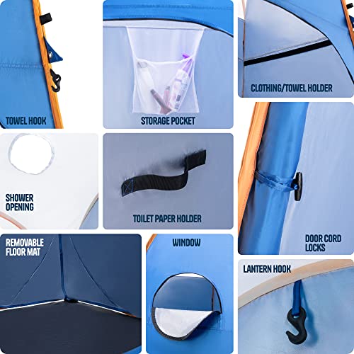 Alpcour-Portable-Pop-Up-Tent--Privacy-Tent-for-Portable-Toilet-Shower-and-Changing-Room-for-Camping-and-Outdoors--Spacious-Extra-Tall-and-Waterproof-with-Utility-Accessories-Sturdy-and-Easy-Fold