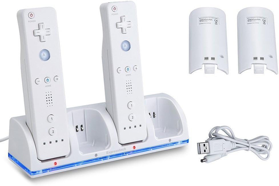 Expresstech Charging Station Charger Docking Station with 4 Batteries