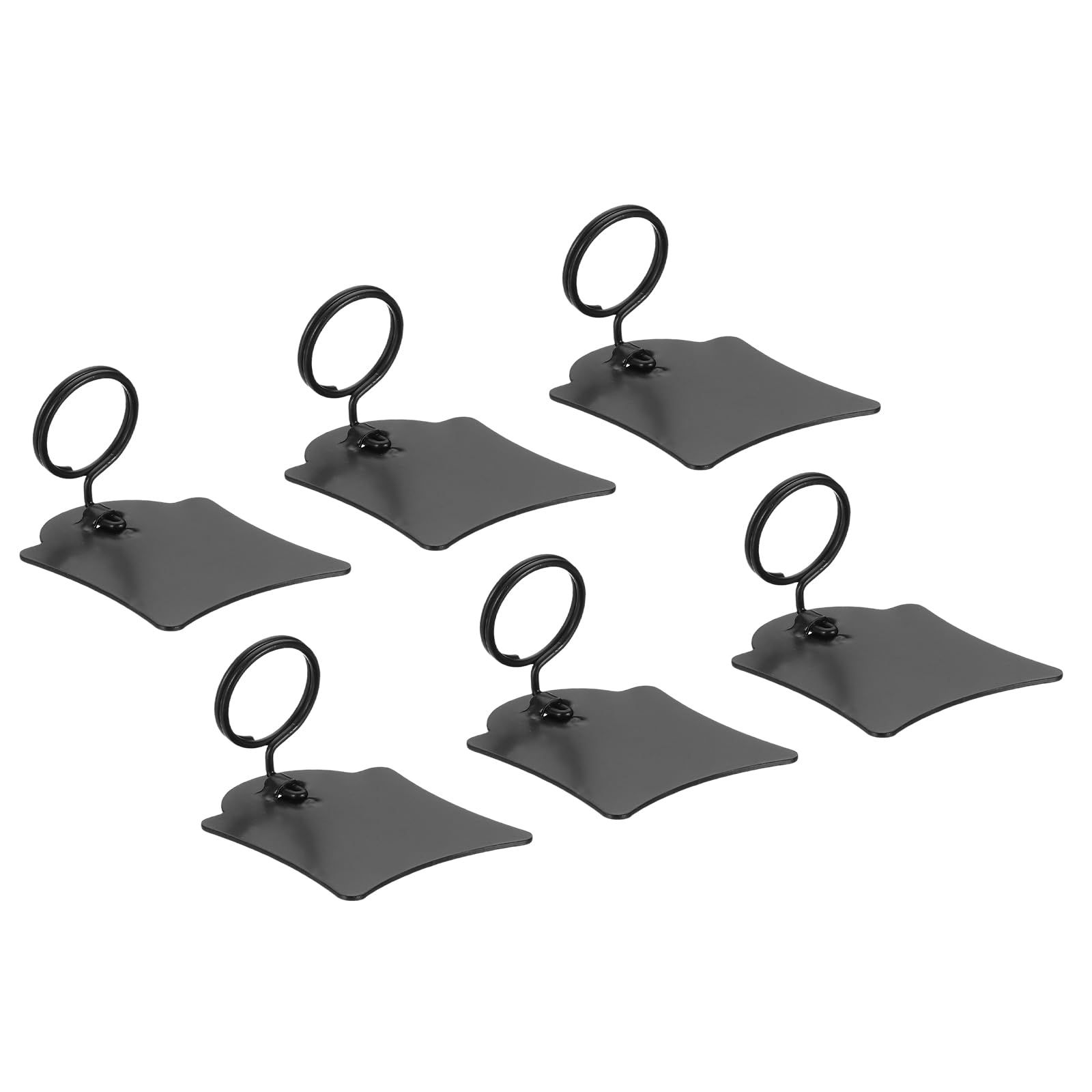 PATIKIL Metal Price Tag Holder 2 cm, 6 Pcs Sign Clips, Clip-On Label Tag Clip Sign Holder Stand Loop Wave Design for Retail Store Supermarket Bakery Home Office Display, Black