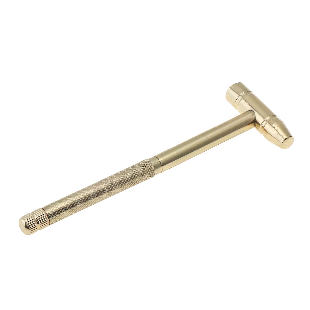 Omninmo 6 in 1 Mini Multifunction Copper Hammer & Screwdriver Hand Tools Detachable Screwdriver Service Tools for Watchmaker Jewelers, Walnuts Eaters and Household Repairing Tool(Gold)