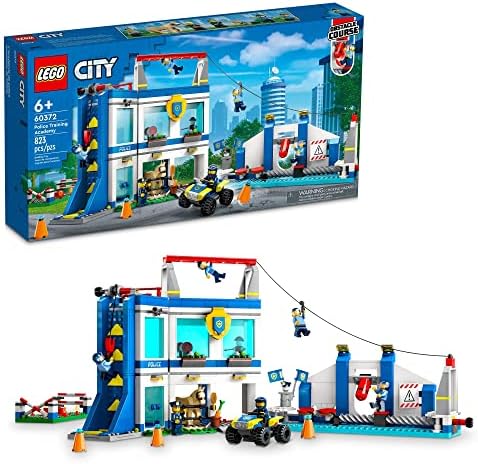 LEGO City Police Training Academy 60372, Station Playset with Obstacle Course, Horse Figure, Quad Bike Toy and 6 Officer Minifigures, for Kids Ages 6 Plus