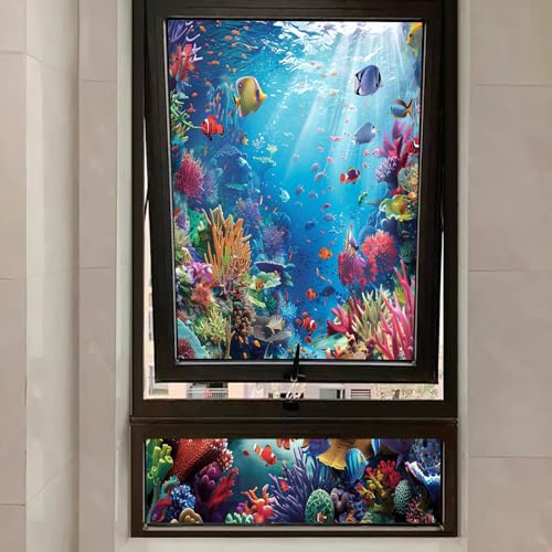 Vinilo decorativo de ventana Frosted Modern Fish 15.7x23.6 pulg miniatura 7