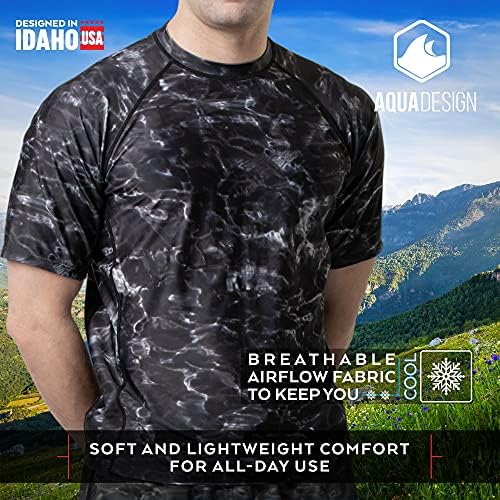Aqua Design Mens Rash Guard Solar Shirt: Brief Sleeve Swim High Rashguard for Males 5 51SPF1FP1IL. AC