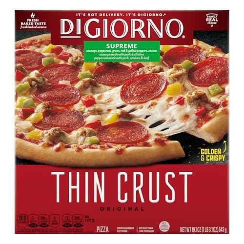 DIGIORNO Classic Thin Crust Supreme Pizza 19.1oz Package
