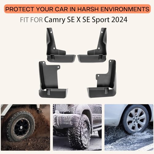 Image of Mud Flaps Splash Guards for 2018-2024 Toyota Camry SE X SE Sport, No Drilling Required 4-Piece Front & Rear TPE Bendable Mud Guards Car Fender Accessories