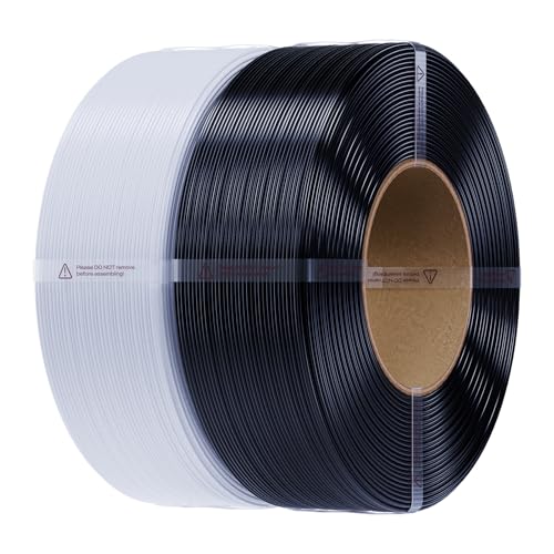 Image of Creality 2kg Black & White PETG Filament Refill 1.75mm, Spool-Free Reusable Spools, High Precision ±0.03mm, Odorless & Moistureproof