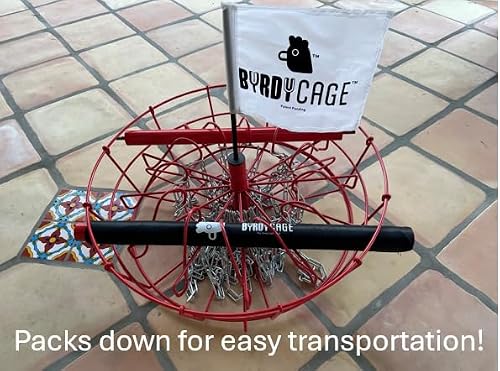 Byrdy Cage 2-in-1 Adjustable Disc Golf Basket - Standard to Skinny Target (White)