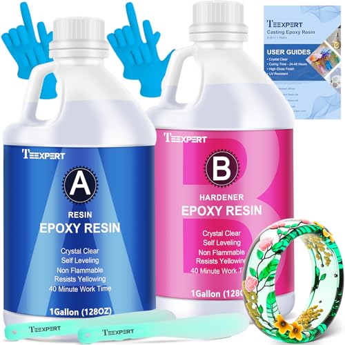 Teexpert Epoxy Resin Crystal Clear Kit 2 Gallon...
