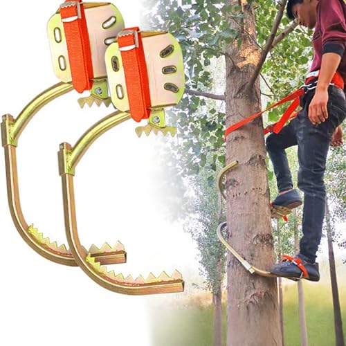 Juego de equipo antideslizante para trepar árboles, picos ajustables y hebillas de pie para escalada, caza y observación, diseño duradero y cómodo para aventuras seguras al aire libre
