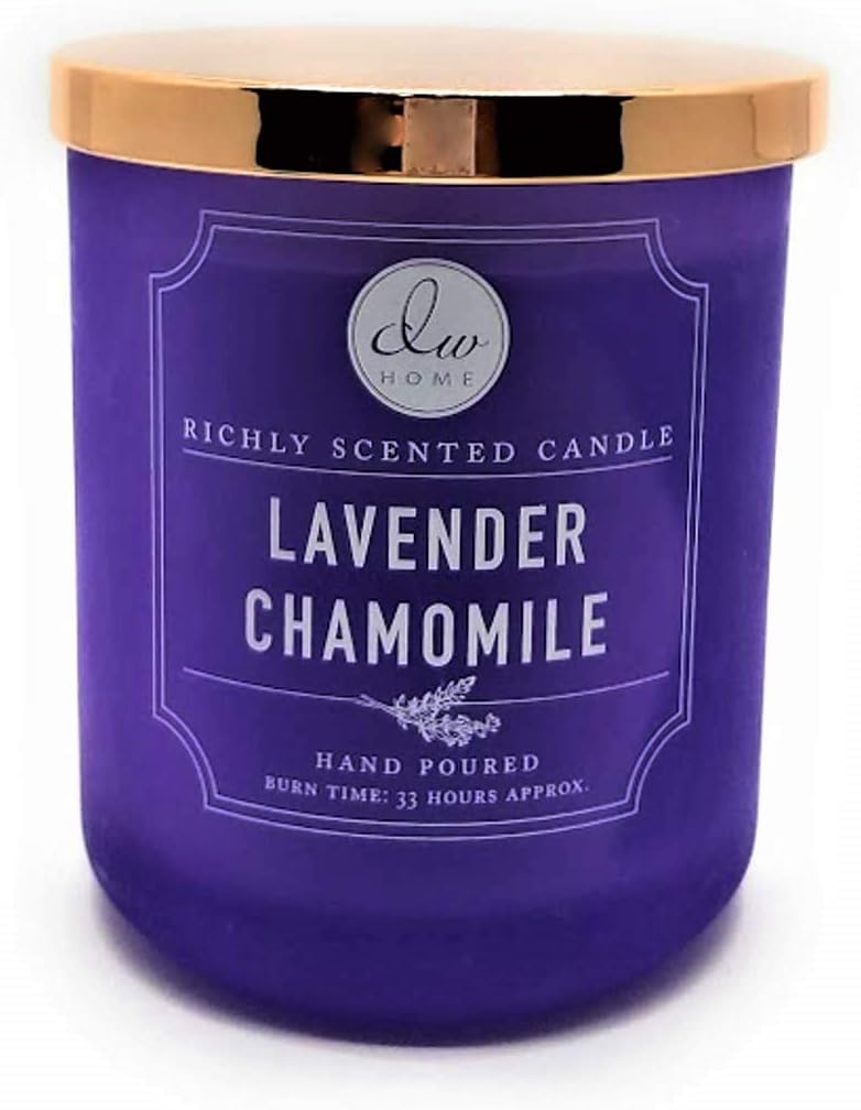 DW Home Lavender Chamomile Medium 1 Wick Hand Poured 9.21 oz Purple Candle