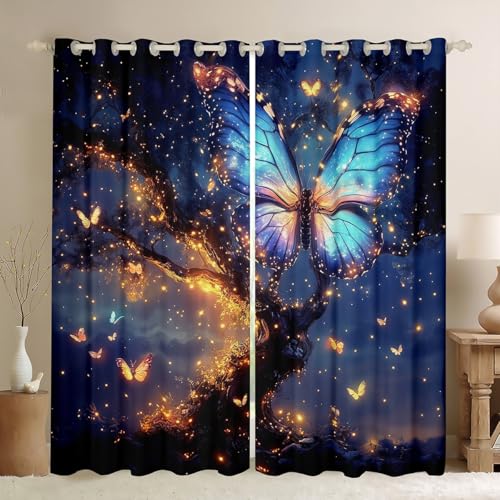 Feelyou Tree of Life Blackout Curtains 2 Panels 42x63 Inch