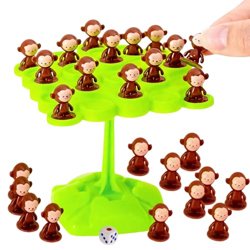 Monkey Balance Tree Toy, Fun Interactive Counting Balancing Game, Preschool Educational Monkey Toys Balancing Board Game for Kids Boys Girls Aged 3＋, Random Color