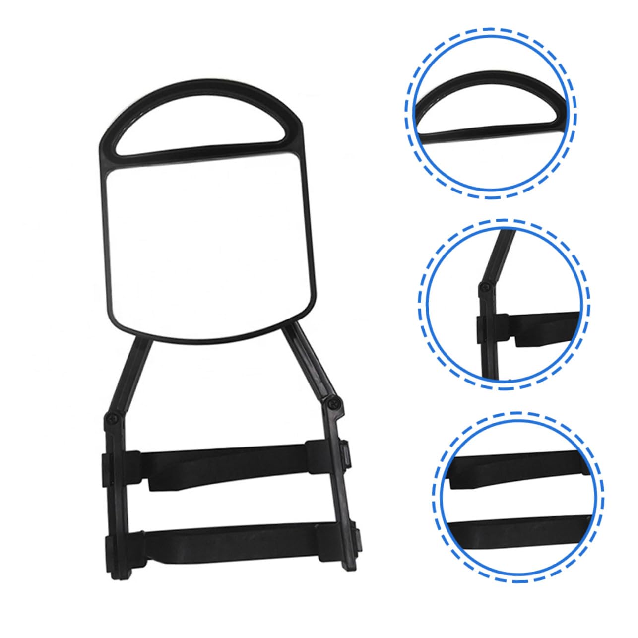 Espejo Extensión Lateral Negra de Remolque para Coche y Camión Ajustable de Nylon y Pp Clips Regulables y Correas de Goma para Caravanas y Remolques