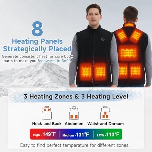 Kovnlo Heated Vest For Men With Battery Pack Included, Soft Fleece Smart Electric Lightweight Heated Jacket thumb #1