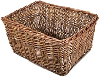 Rectangle Rustic Countryside Style Chunky Wicker Fireside Heavy Duty Log Baskets