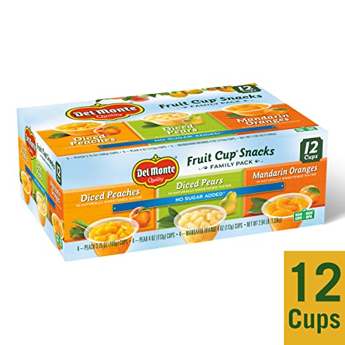 Del Monte No Sugar Added Variety Fruit Cups (Peaches, Pears, Mandarin Oranges), 4 Ounce (Pack Of 12) 2002456 #TOP1