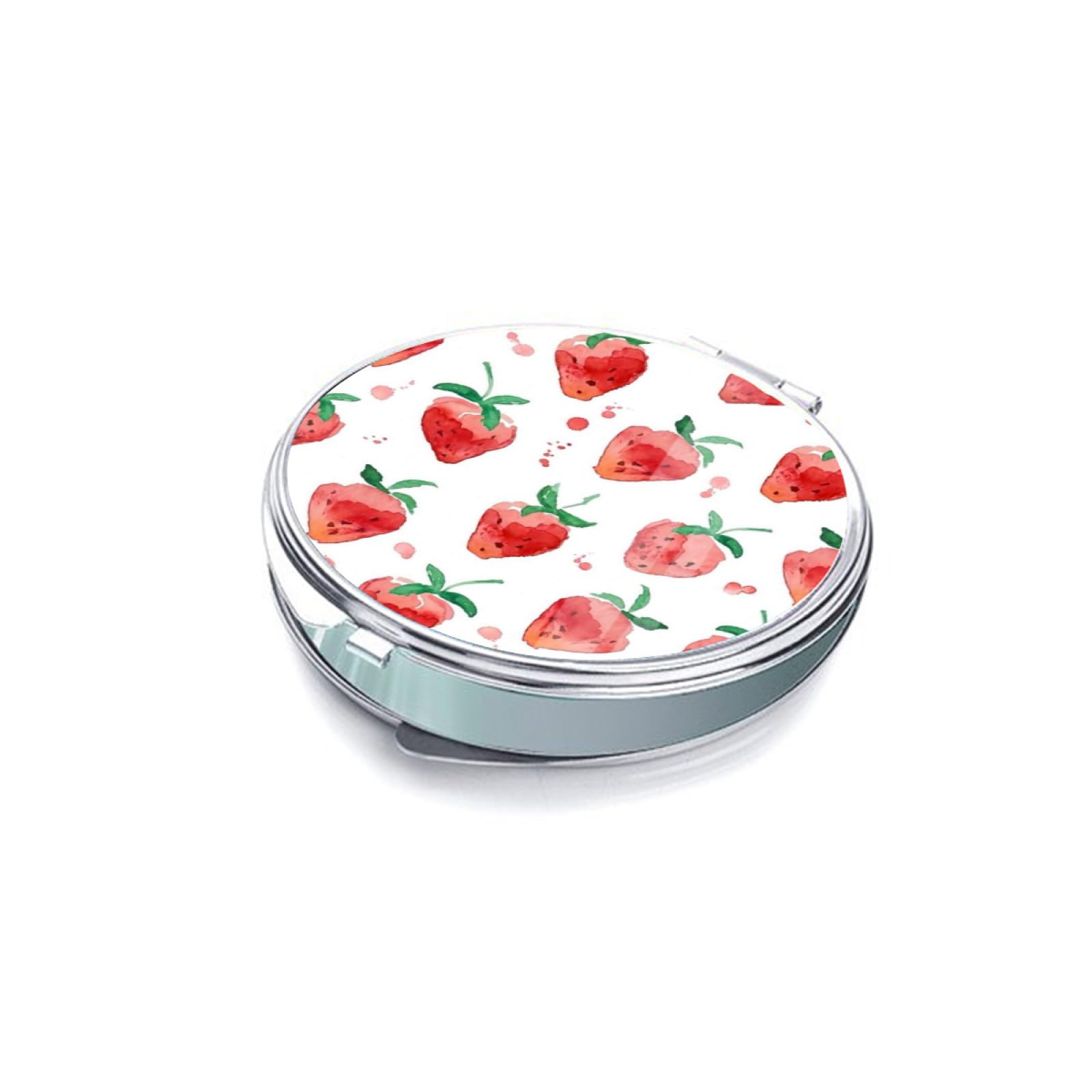 Amazon.co.jp: ミラー 果物 苺 イチゴ柄 ハット柄 フルーツ 食べ物柄