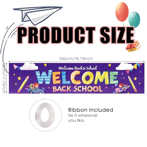 Image of Nuxovilar 78x17 inch Welcome Back to School Banner